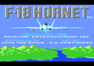 F-18 Hornet title screen for Atari 7800